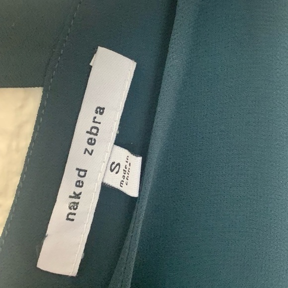 Naked Zebra | Black off shoulder tank blouse light and airy size small - Picture 2 of 8